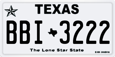 TX license plate BBI3222