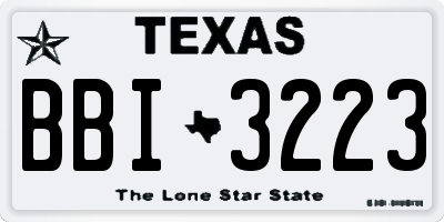 TX license plate BBI3223