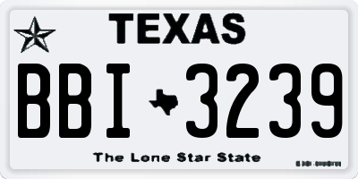 TX license plate BBI3239
