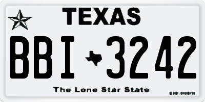 TX license plate BBI3242