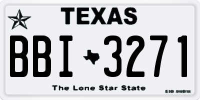 TX license plate BBI3271