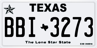 TX license plate BBI3273
