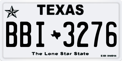 TX license plate BBI3276