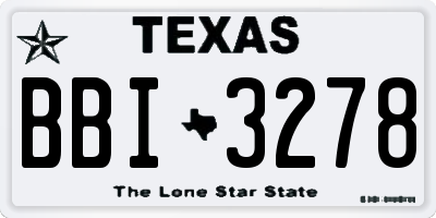 TX license plate BBI3278