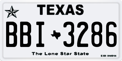 TX license plate BBI3286