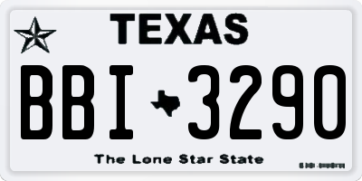 TX license plate BBI3290