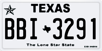 TX license plate BBI3291