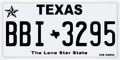 TX license plate BBI3295