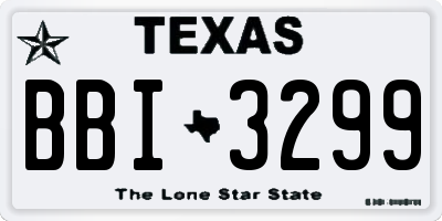 TX license plate BBI3299