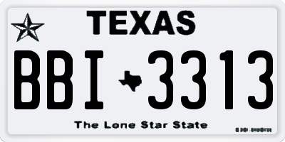 TX license plate BBI3313