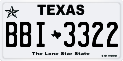 TX license plate BBI3322