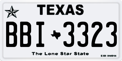 TX license plate BBI3323