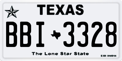 TX license plate BBI3328