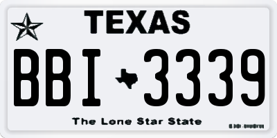 TX license plate BBI3339