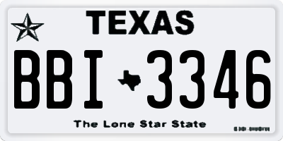 TX license plate BBI3346