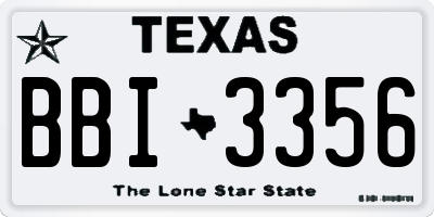 TX license plate BBI3356