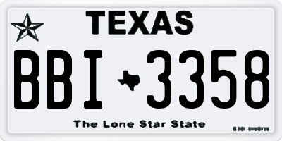 TX license plate BBI3358