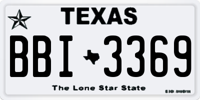 TX license plate BBI3369