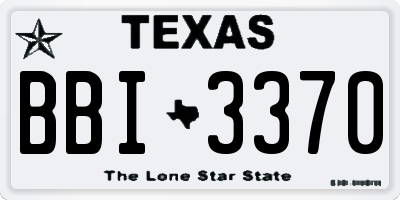TX license plate BBI3370