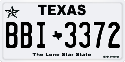 TX license plate BBI3372