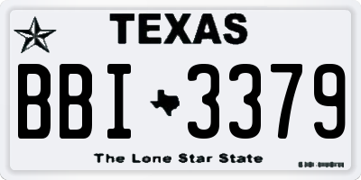 TX license plate BBI3379