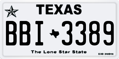 TX license plate BBI3389