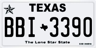 TX license plate BBI3390