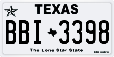 TX license plate BBI3398