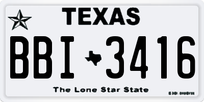 TX license plate BBI3416