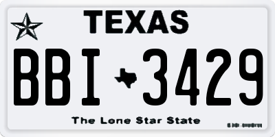 TX license plate BBI3429