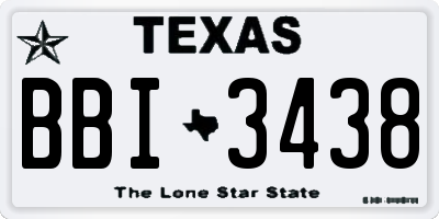 TX license plate BBI3438