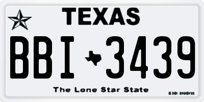 TX license plate BBI3439
