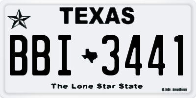 TX license plate BBI3441