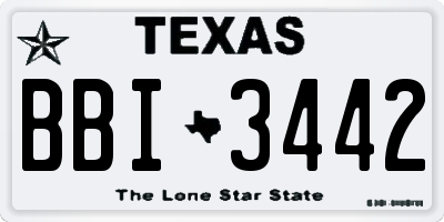 TX license plate BBI3442