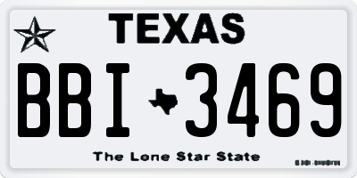 TX license plate BBI3469