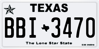 TX license plate BBI3470