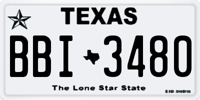 TX license plate BBI3480