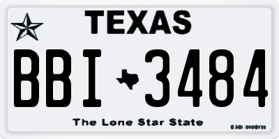 TX license plate BBI3484