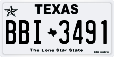 TX license plate BBI3491