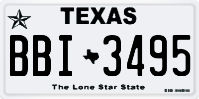 TX license plate BBI3495