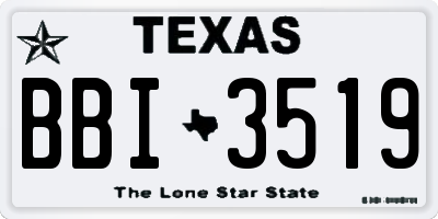 TX license plate BBI3519