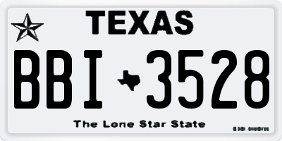 TX license plate BBI3528