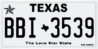 TX license plate BBI3539