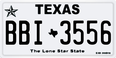 TX license plate BBI3556