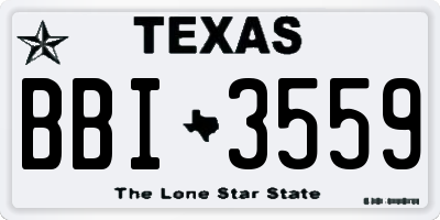 TX license plate BBI3559