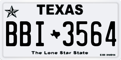TX license plate BBI3564