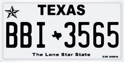 TX license plate BBI3565