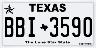 TX license plate BBI3590