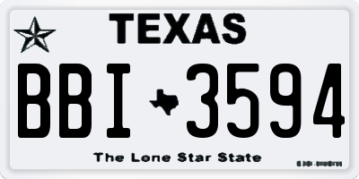 TX license plate BBI3594