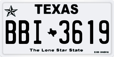 TX license plate BBI3619